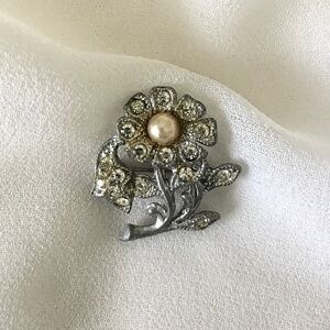 Vintage Rococo-Style Flower Brooch